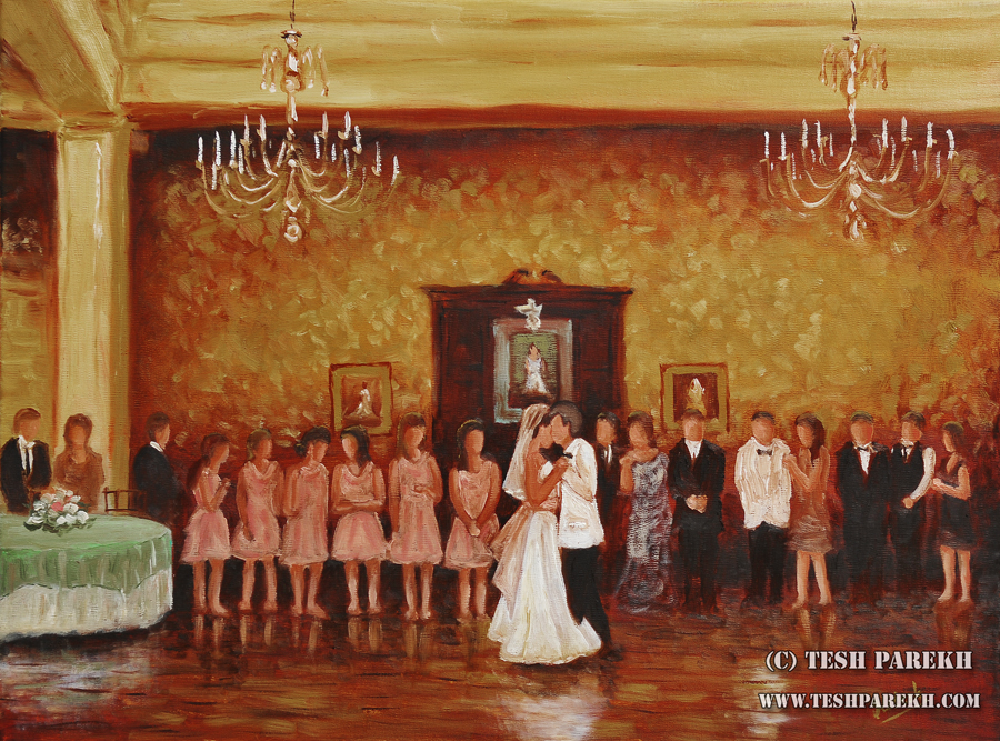 Raleigh Wedding Painter – Carolina Country Club Wedding Painting { Jordan + Brent }