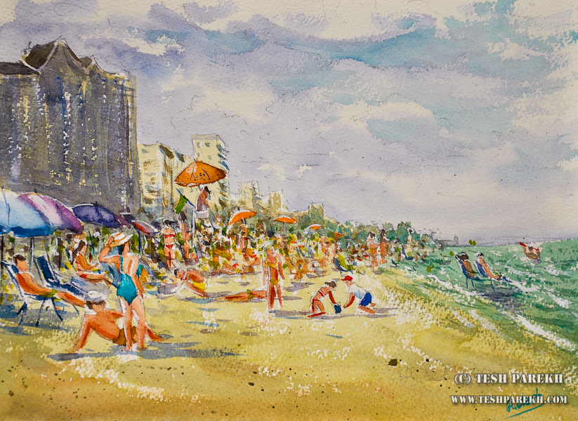 Myrtle Beach SC Plein Air Watercolor Paintings by Raleigh Fine Artist