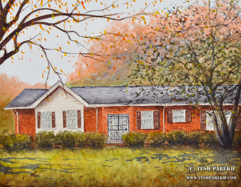 Painting Commission of Home by Raleigh Fine Artist