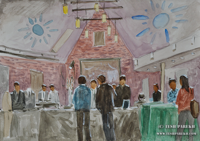 Raleigh NC Live Event Artist – Live Event Sketch at Top of the Hill Restaurant in Chapel Hill