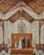Wedding Painting of Kathe and Todd. All Saints Chapel Ceremony. 16x20 watercolor on paper. Studio commission.