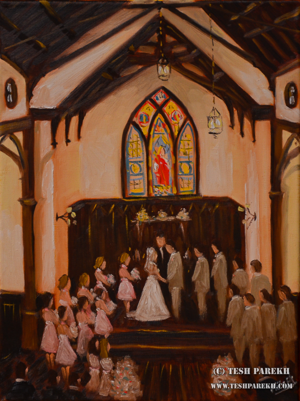 All Saints Chapel Raleigh – Live Wedding Painting { Ashley + Chris }