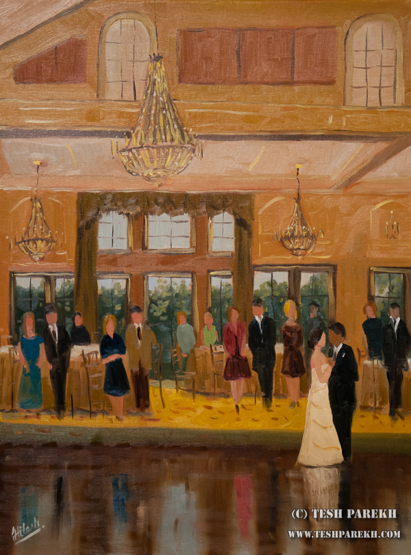 Live Wedding Painting : first dance of Katherine and Manny by Raleigh NC Live Event Artist