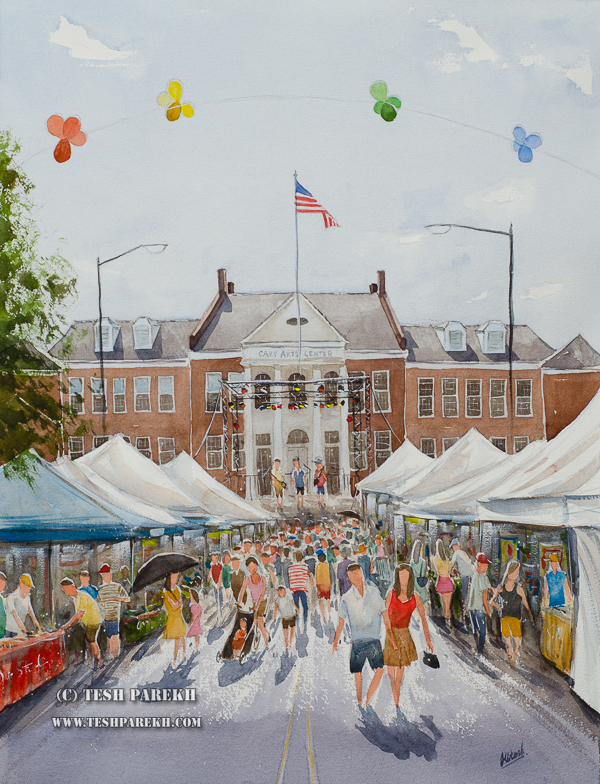 Cary Lazy Daze 2014 Featured Painting Commission
